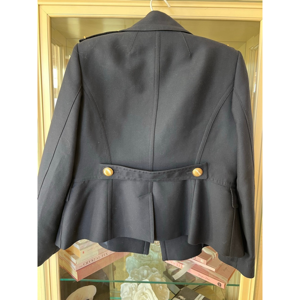 NWT Burberry Navy Pea Coat with Gold Buttons - 12-14 - Picture 5 of 8
